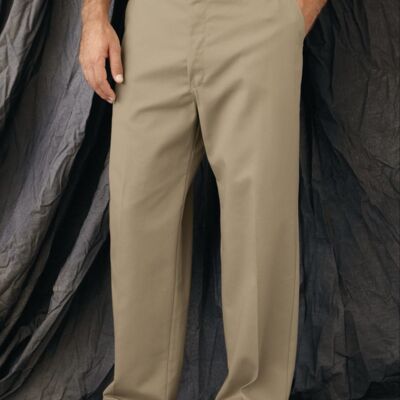 Men's Plain Front Casual Cotton Pants Thumbnail
