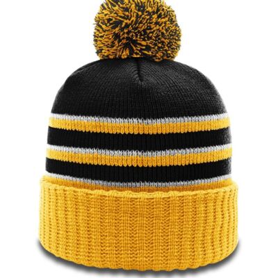 Stripe Pom Cuffed Beanie Thumbnail