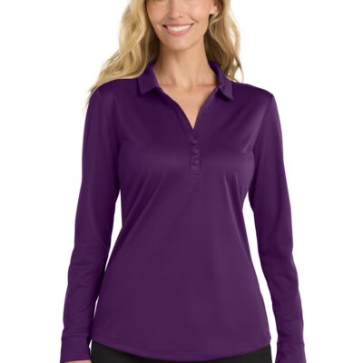 ® Ladies Silk Touch ™ Performance Long Sleeve Polo Thumbnail