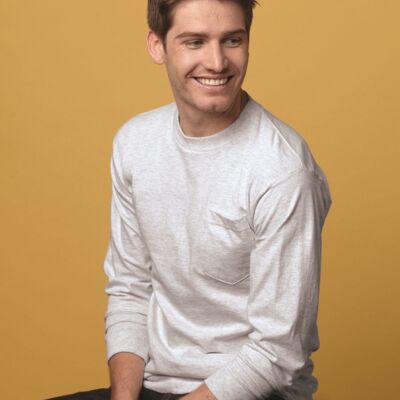 USA-Made Long Sleeve T-Shirt with a Pocket Thumbnail